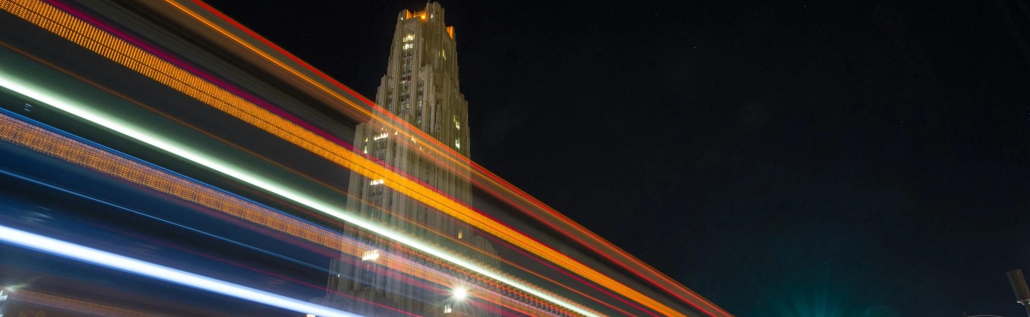 Motion blur against Cathedral.